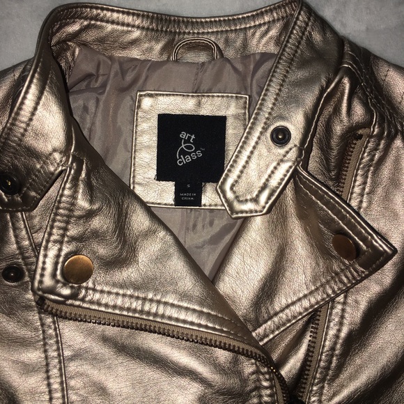 🎉HP🎉 Art Class Gold Moto Jacket - Picture 3 of 8